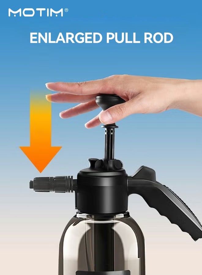 Motim 5Pc/Set Handheld Car Wash Sprayer Pressure Pump, 2L Foam Watering Can with Car Washing Towel and Washing Gloving, Car Cleaning Supplies, Pressure Sprayer for Home, Lawn, Garden, Car - Image 4